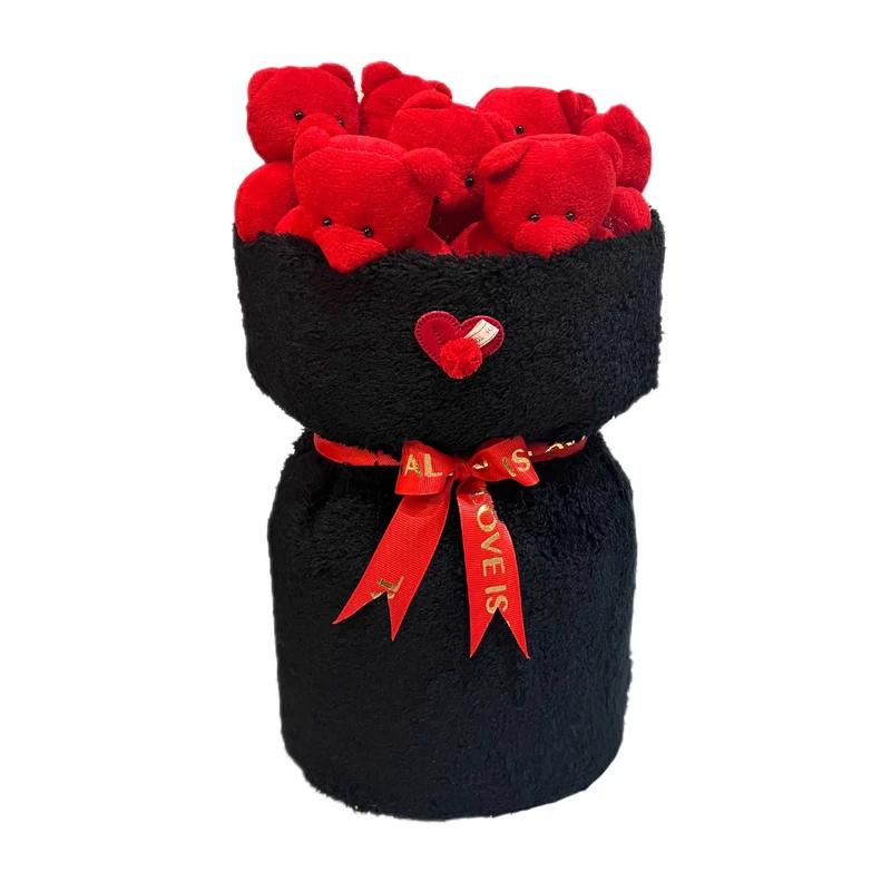 ست هدیه عروسک مدل دسته گل خرسی مجموعه 11 عددی کد 03