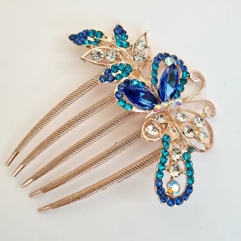 شانه مو زنانه مدل شینیون پروانه و برگ نیم تاج کد brg 27