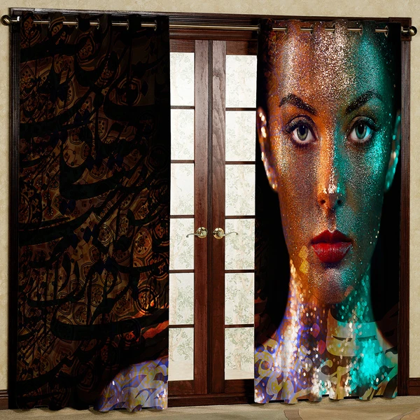 پرده مخمل پانچی کد 6207 سایز 280x140 سانتی متر