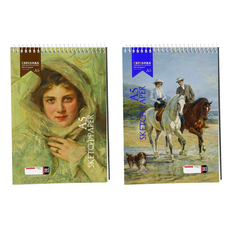 دفتر طراحی 50 برگ اسپادانا مدل فنر بالا کد 59312 مجموعه 2 عددی