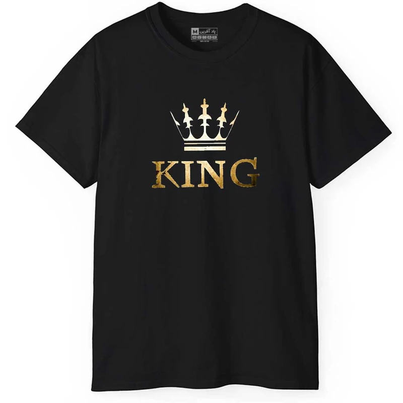 تی شرت آستین کوتاه مردانه پاد آفرین مدل کینگ و تاج کد 0365
