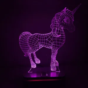 چراغ خواب طرح اسب تک شاخ مدل هفت رنگ