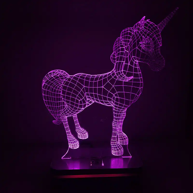 چراغ خواب طرح اسب تک شاخ مدل هفت رنگ