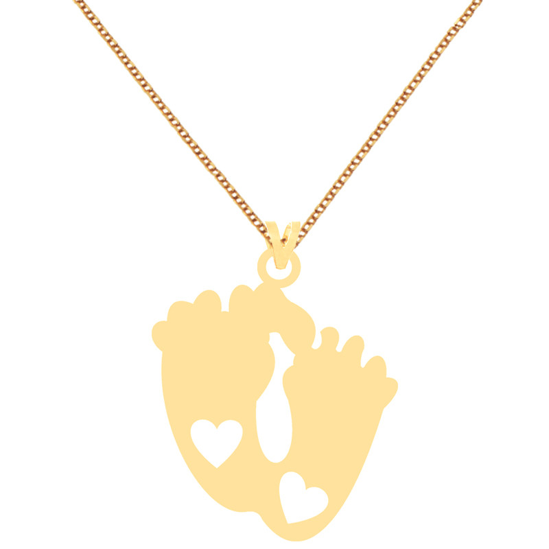 گردنبند طلا 18 عیار زنانه کرابو طرح ردپای نوزاد مدل Kr70616