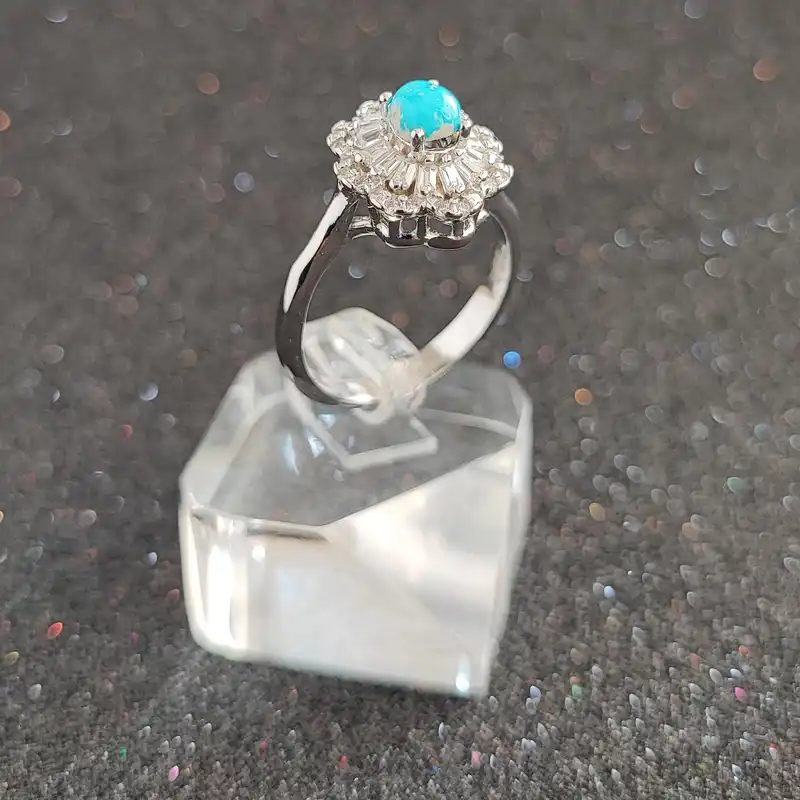 انگشتر نقره زنانه مدل فیروزه نیشابور FW3083