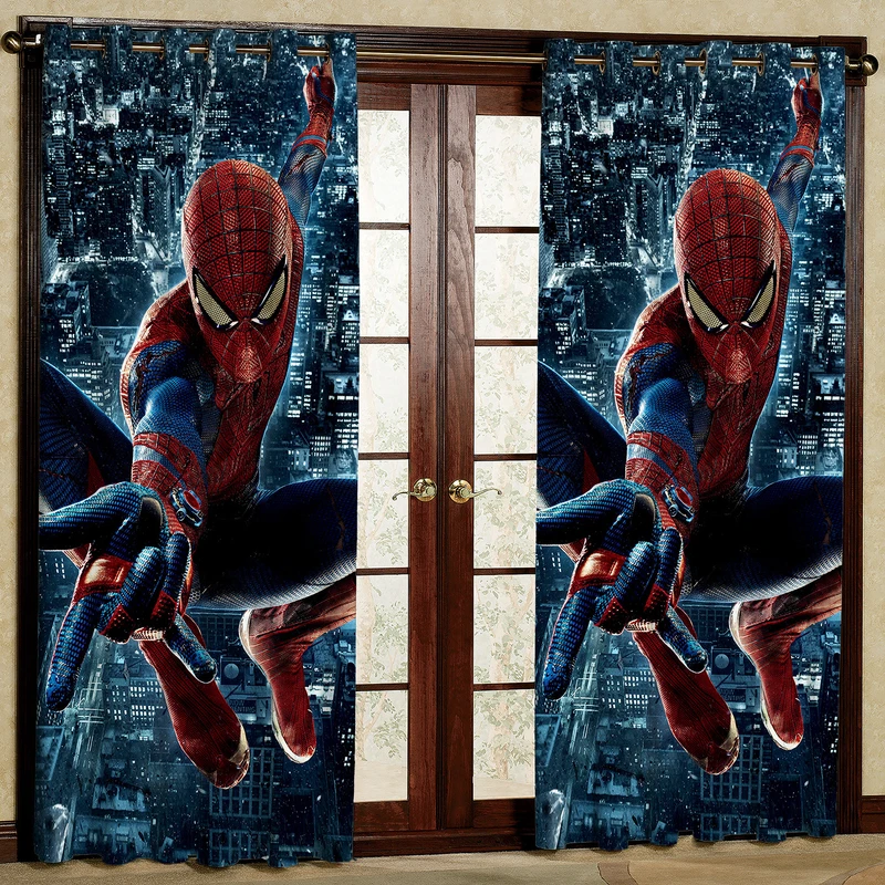 پرده مدل مرد عنکبوتی هازان پانچی کد 4672 سایز 140x200 سانتی متر