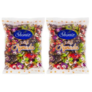 پشمک با روکش کاکائو - 1000 گرم بسته 2 عددی