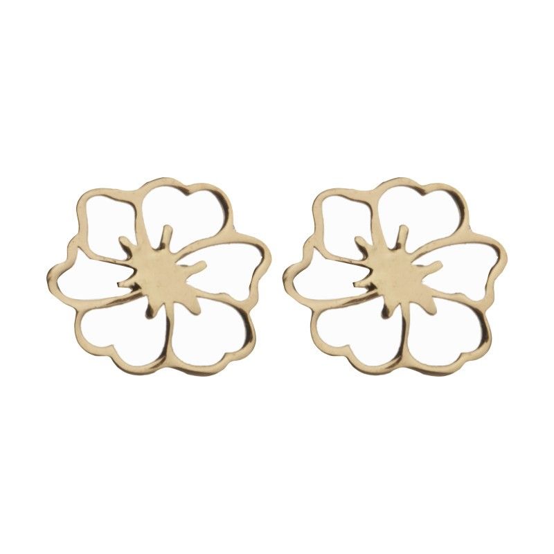 گوشواره طلا 18 عیار زنانه قیراط مدل گل کد GH6265 - - 2