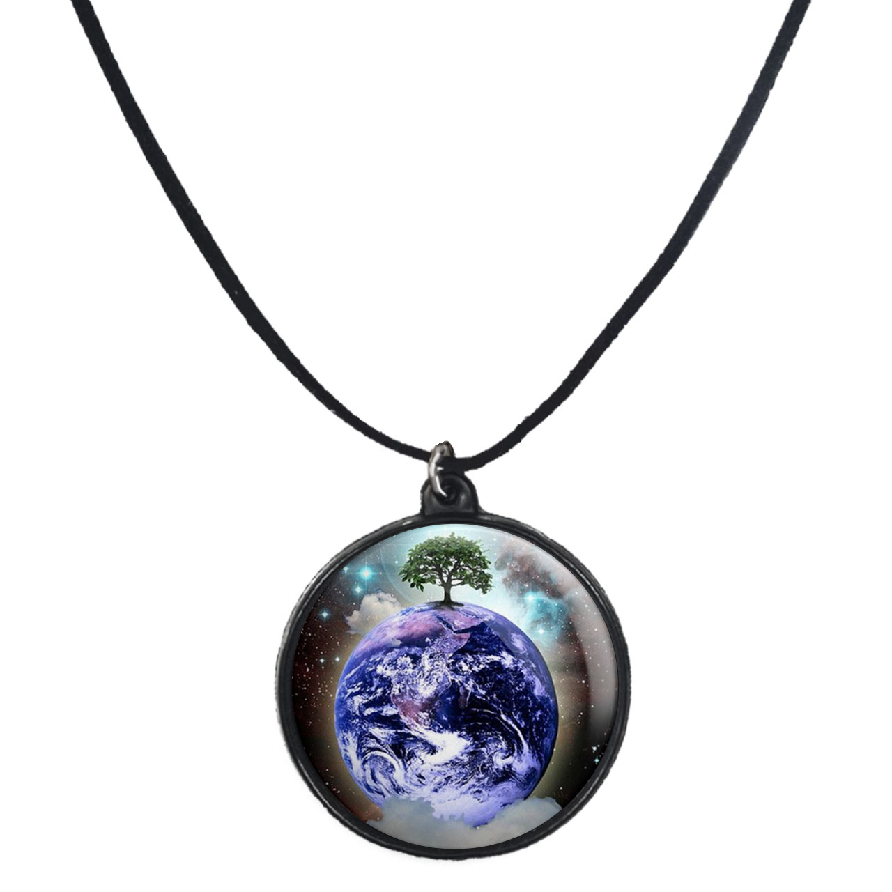 گردنبند پرمانه طرح زمین کد pmb.23484 مدل دو طرفه