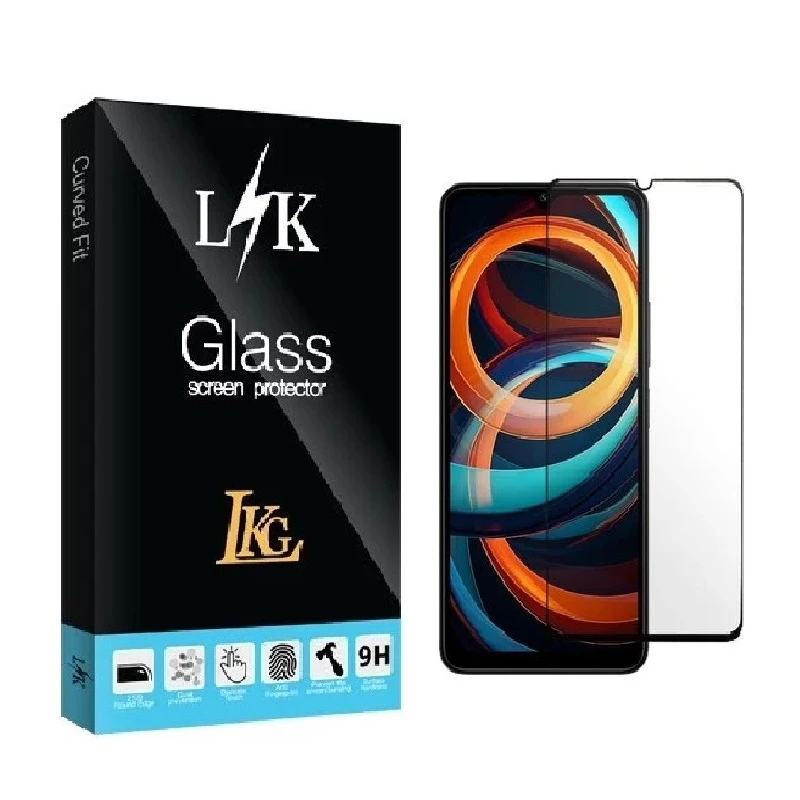 محافظ صفحه نمایش شیشه ای ال کا جی مدل LKK full مناسب برای گوشی موبایل شیائومی Redmi 10C / Redmi 10 India / Redmi 10 Power / Redmi 12C / Poco C55 / Poco C61 / Redmi A3 / Redmi A3x