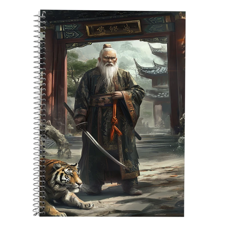 دفتر زبان 50 برگ مدوپد مدل دو خط طرح حیوانات جنگجو کد DF14883