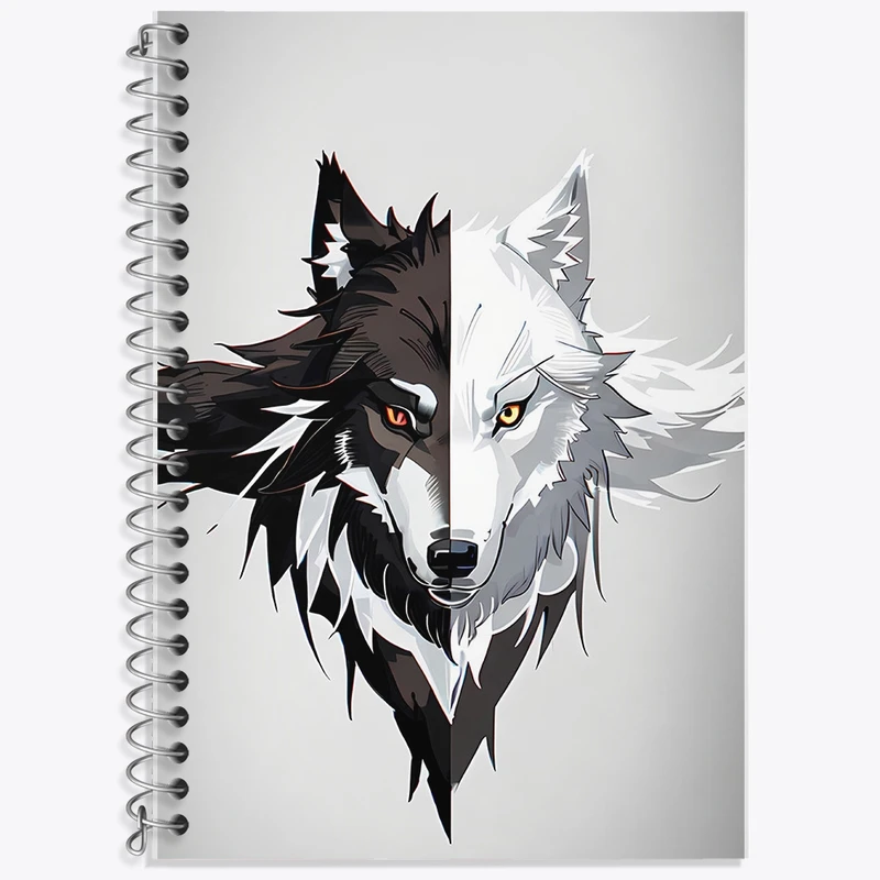 دفتر زبان 50 برگ خندالو مدل سه خط طرح گرگ کد F1675