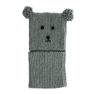ست کلاه و شال گردن بافتنی بچگانه طرح خرس مدل Pi-99
