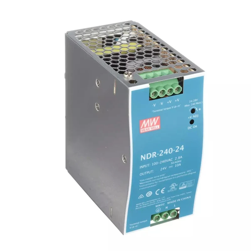 منبع تغذیه 24 ولت 10 آمپر مینول مدل NDR-240-24