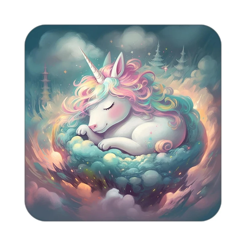 زیر لیوانی کاکتی طرح اسب تک شاخ و یونیکورن مدل mp32670