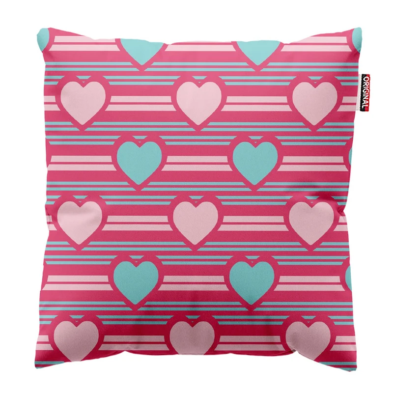 کوسن پاد آفرین طرح قلب کد 3314 سایز 30*30 سانتی متر