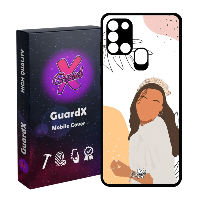 کاور گارد ایکس طرح دختر مدل Glass10367 مناسب برای گوشی موبایل سامسونگ Galaxy A21s