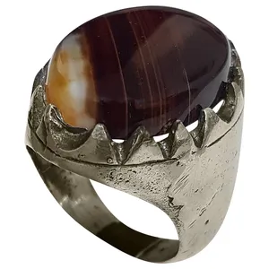 انگشتر نقره مردانه مدل عقیق سلیمانی داودی ASD2320