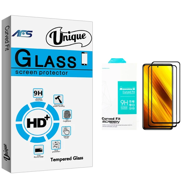 محافظ صفحه نمایش ای اف اس مدل Unique Glass مناسب برای گوشی موبایل شیائومی Poco X3 بسته دو عددی