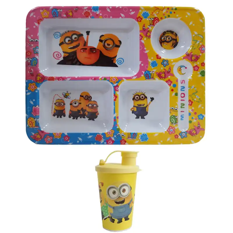 ست 2 تکه ظرف غذا کودک مدل مینیون کد f22