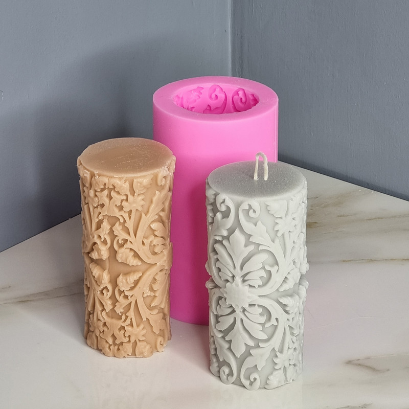 قالب شمع مدل استوانه منبت کد C 13CM