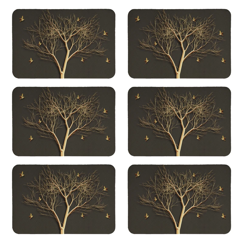 زیربشقابی طرح درخت کد 8923 بسته 6 عددی 