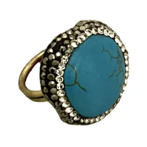 انگشتر زنانه مدل فیروزه و حدید کد ART81