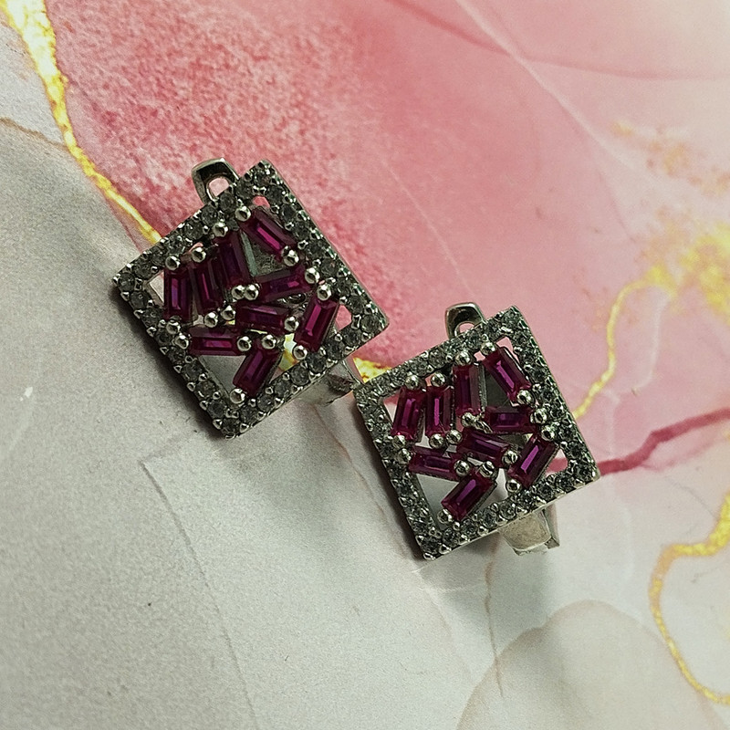 نیم ست نقره زنانه سلین کالا مدل یاقوت سرخ کد 133