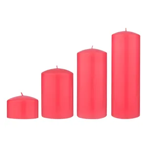 شمع دست ساز استوانه ای بدون بو طرح الوان کد A-01 زمان اتمام 320 ساعت بسته 4 عددی