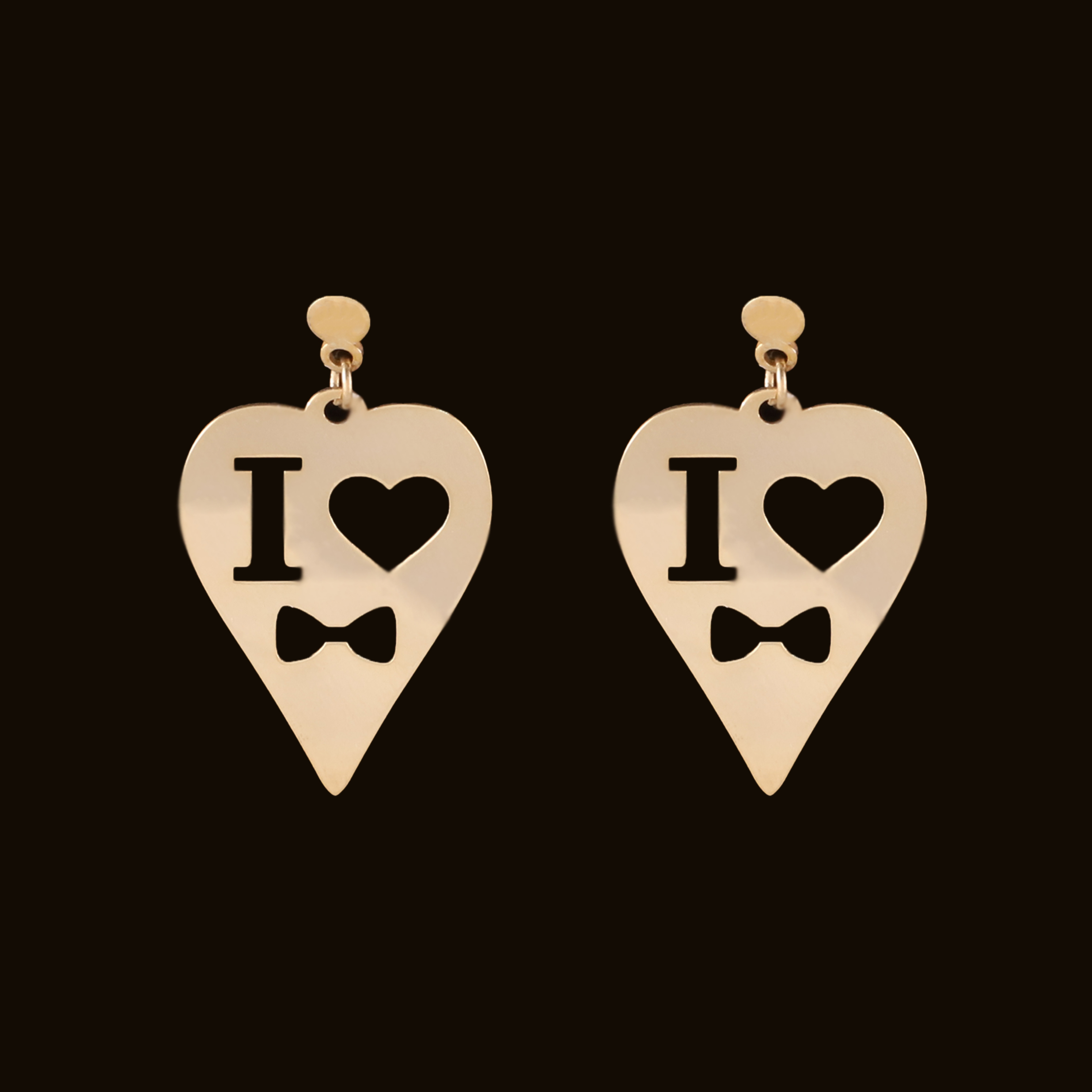 گوشواره طلا 18 عیار زنانه آمانژ مدل عشق کد D9905