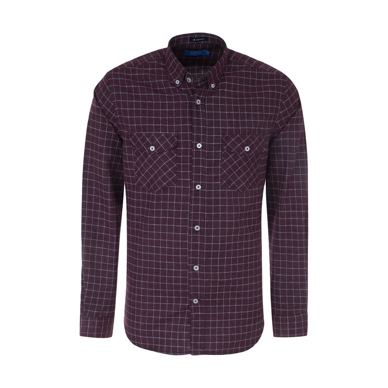 پیراهن آستین بلند مردانه سولا مدل sm420640035burgundy