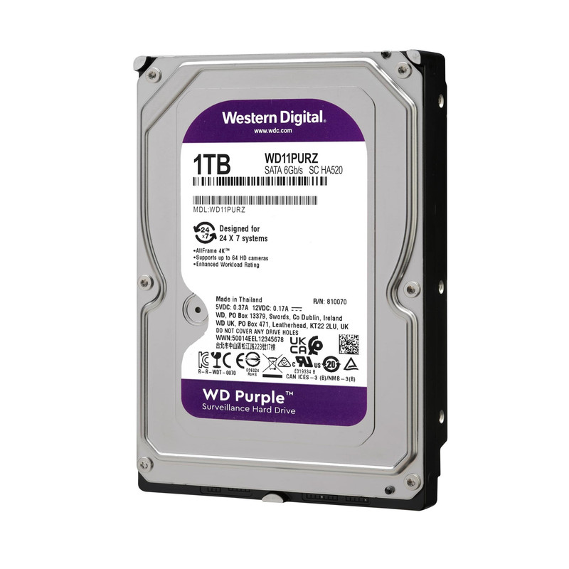 هارددیسک اینترنال وسترن دیجیتال مدل Purple WD10PURZ ظرفیت 1 ترابایت