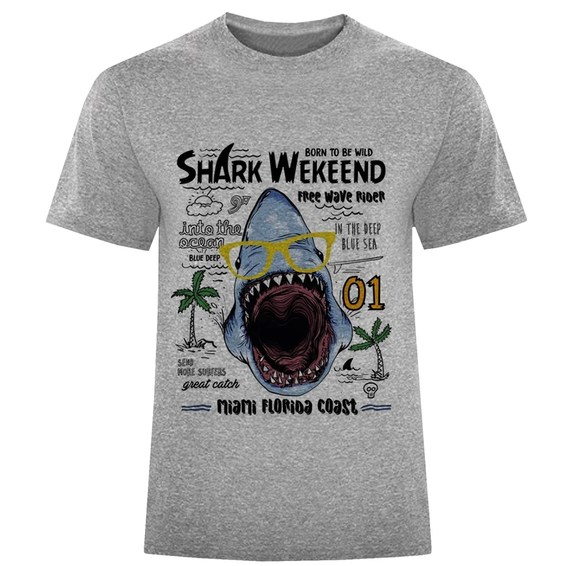 تیشرت آستین کوتاه مردانه مدل کوسه F812