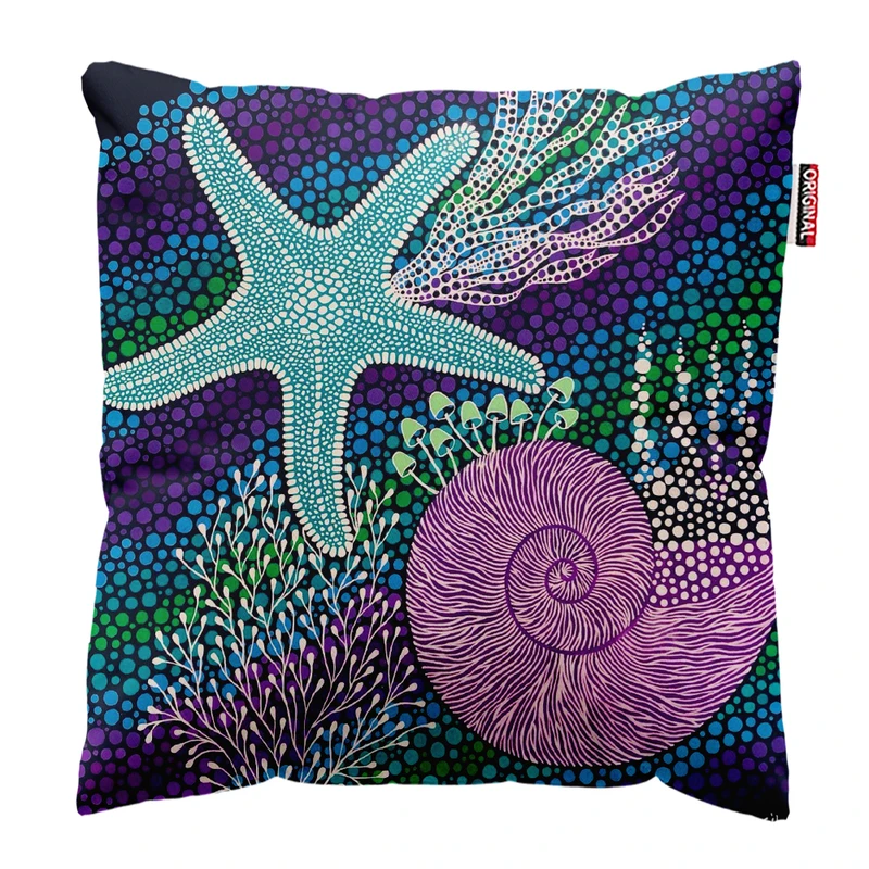 کوسن پاد آفرین مدل فانتزی طرح دریا کد PK403674 سایز 40*40 سانتی متر