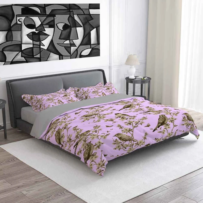 سرویس روتختی دو نفره 6 تکه نوپه هوم مدل گل و پرنده 6218