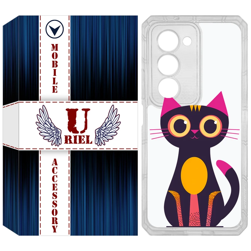 کاور یوریل مدل Clear کد 46 طرح گربه مناسب برای گوشی موبایل شیائومی Redmi 15 4G