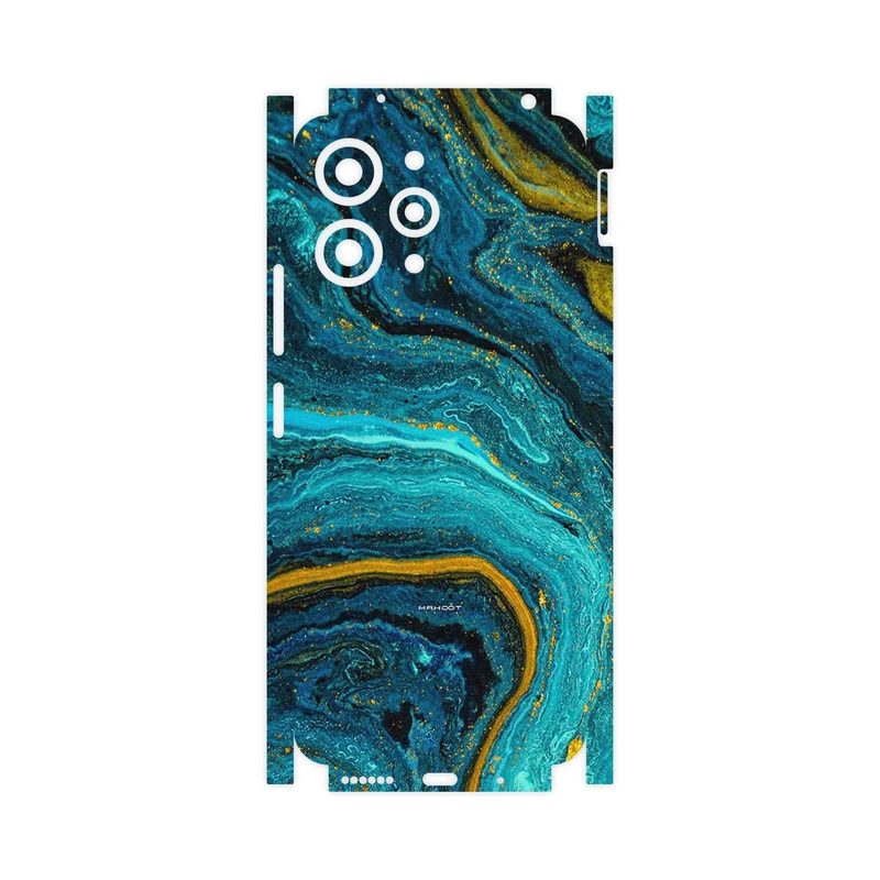 برچسب پوششی ماهوت مدل Turquoise marblewith golden streaks-FullSkin مناسب برای گوشی موبایل شیائومی Redmi 12