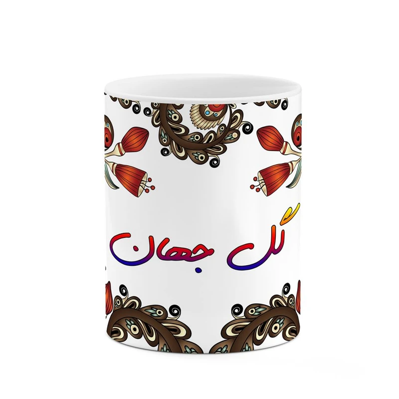 ماگ کاکتی مدل اسم گل_جهان طرح سنتی گل و بته کد mgh46709