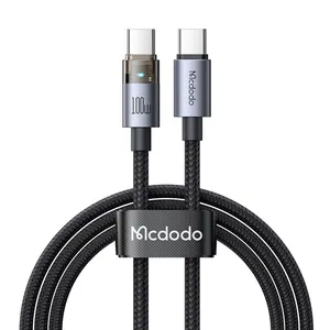 Mcdodo CA-558 100W USB-C to USB-C Transparent Cable 1.8m with Charging Light