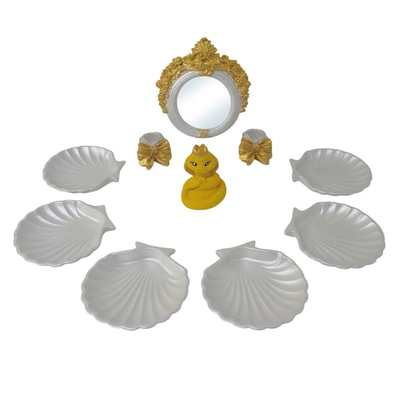 مجموعه هفت سین 10 پارچه مدل صدف کد 444 مجموعه هفت سین 10 پارچه مدل صدف کد 444