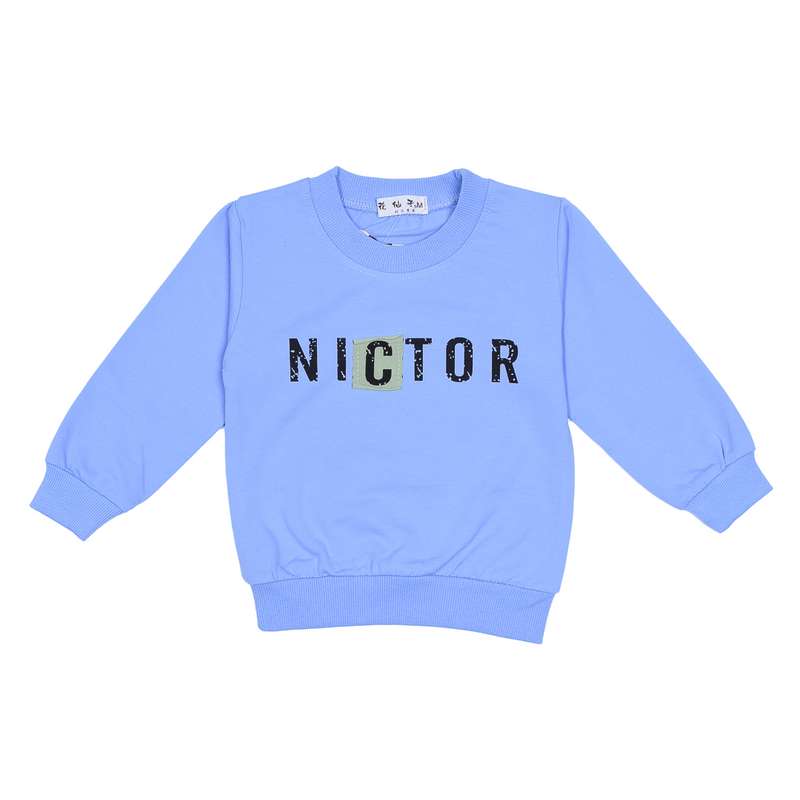 سویشرت پسرانه طرح NICTOR کد 145 رنگ آبی