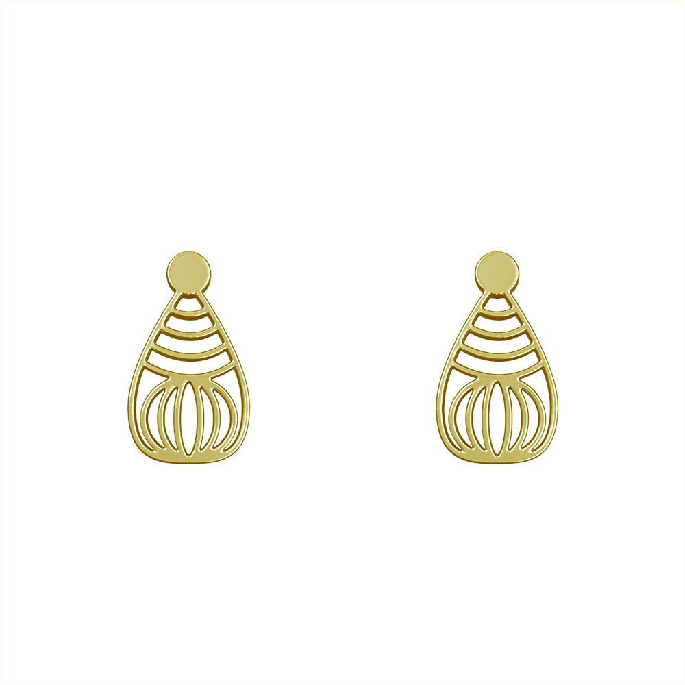 گوشواره طلا 18 عیار زنانه مدوپد مدل هندسی کد GA1-10332