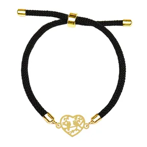 دستبند زنانه هایکا مدل قلب و شاخه و پرنده کد d.ha384