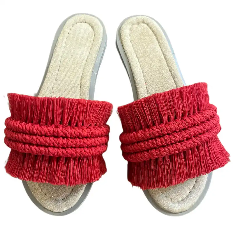 صندل زنانه مدل مکرومه مدادی