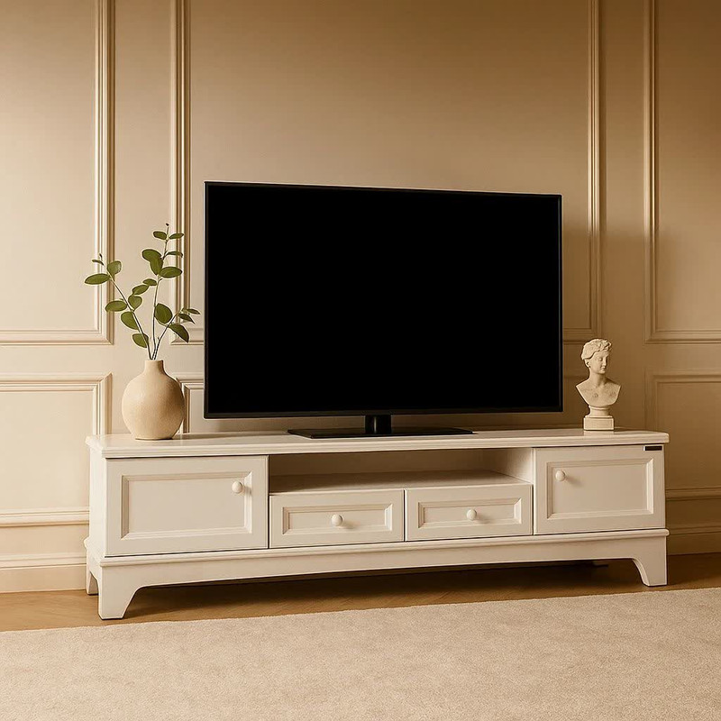 میز تلویزیون آرچین چوب مدل نئوکلاسیک مناسب برای تلویزیون تا 75 اینچ