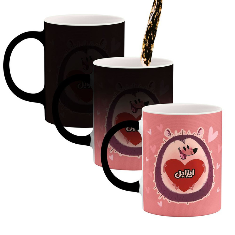 ماگ حرارتی کاکتی طرح اسم ایزابل مدل قلب کد mgn11569