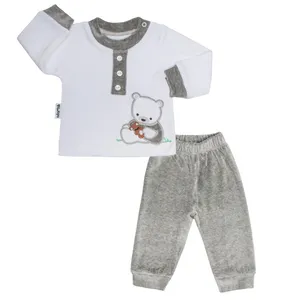 ست بلوز و شلوار نوزادی آدمک مدل خرس کد 110032