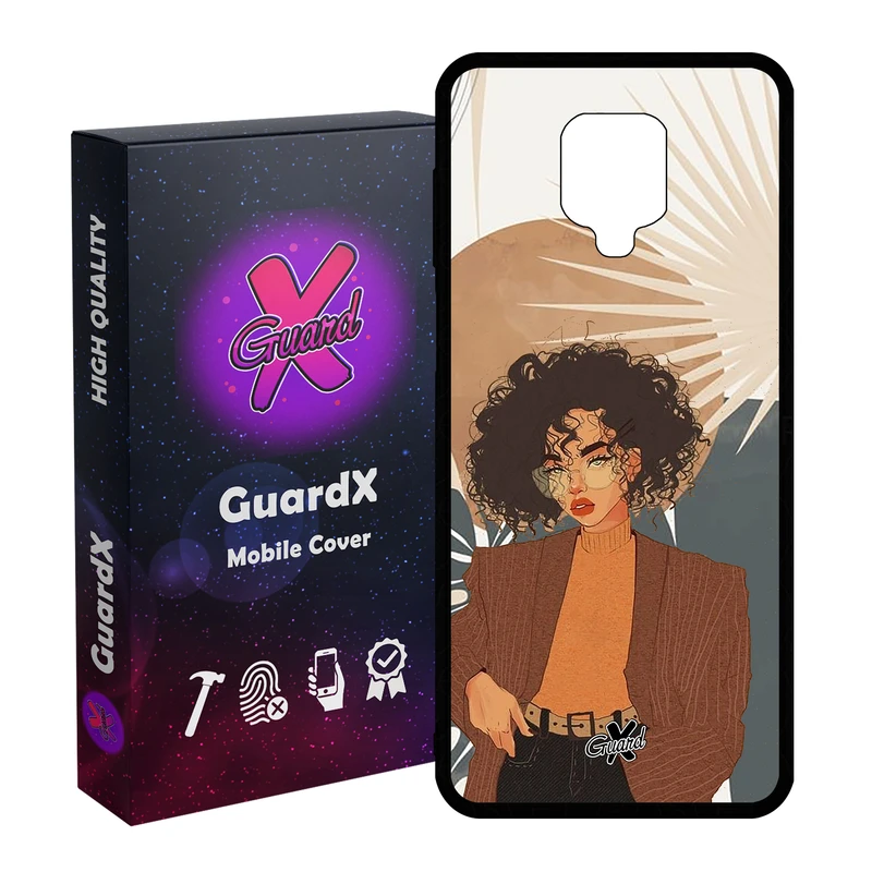 کاور گارد ایکس طرح Girl مدل Glass10369 مناسب برای گوشی موبایل شیائومی Redmi Note 9S / Note 9 Pro / Note 9 Pro Max