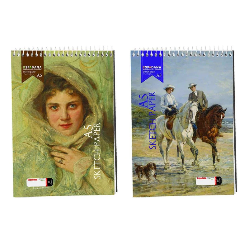 دفتر طراحی 80 برگ اسپادانا مدل فنر بالا کد 89312 مجموعه 2 عددی