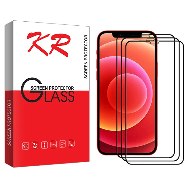 محافظ صفحه نمایش سرامیکی کی آر مدل +HD مناسب برای گوشی موبایل اپل Iphone 12 Pro بسته سه عددی